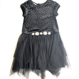 Pastourelle By Pippa & Julie Black/Gold Tulle Dress, Size 4